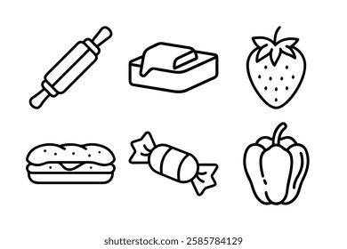 Food and beverage icon set vector art illustration 