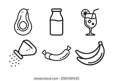 Food and beverage icon set vector art illustration 