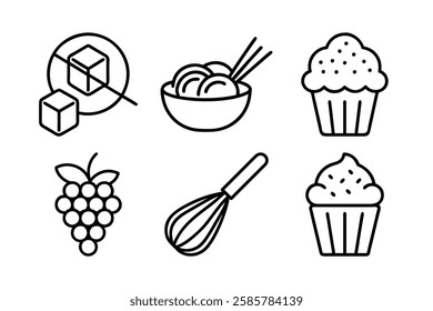 Food and beverage icon set vector art illustration 