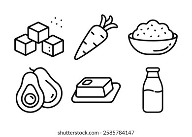 Food and beverage icon set vector art illustration 