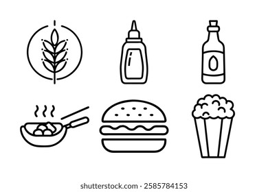 Food and beverage icon set vector art illustration 