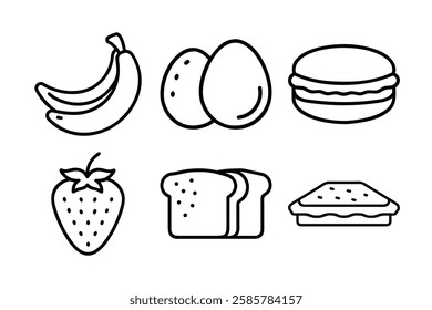 Food and beverage icon set vector art illustration 