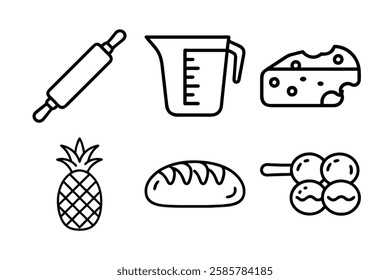 Food and beverage icon set vector art illustration 