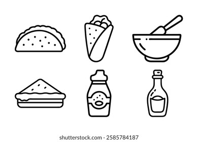 Food and beverage icon set vector art illustration 