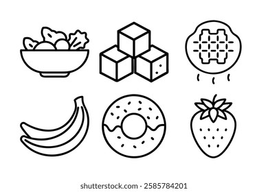Food and beverage icon set vector art illustration 
