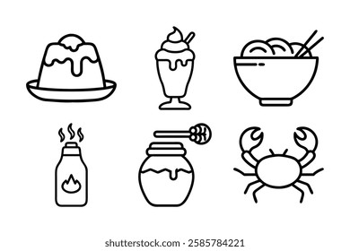 Food and beverage icon set vector art illustration 