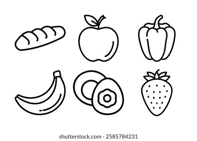 Food and beverage icon set vector art illustration 