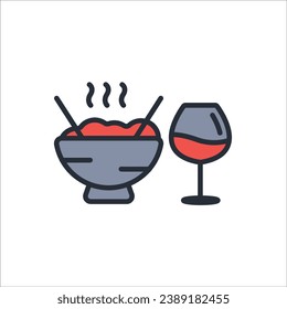 food and beverage icon. vector.Editable stroke.linear style sign for use web design,logo.Symbol illustration.