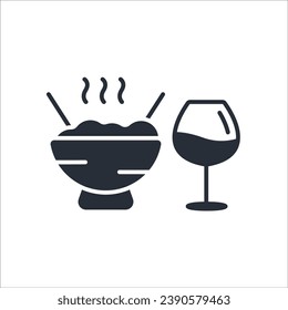 icono de comida y bebida. vector.Curso editable.Signo de estilo lineal para uso de diseño web,logotipo.Ilustración de símbolo.