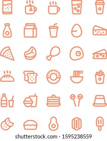 Food and beverage icons in for any purposes. Perfect for website mobile app presentation and any other projects.