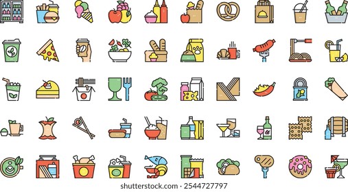 Food and beverage icons .. High-Quality Vector Icons Collection with Editable Stroke. Ideal for Professional and Creative Projects.