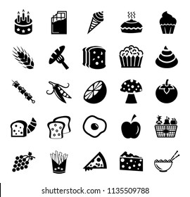 Food and beverage icons, restaurant menu, drink coffee, healthy food