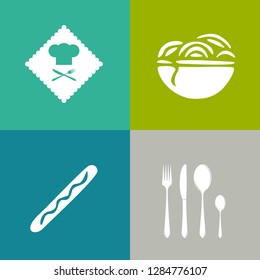 Food and beverage icons, restaurant menu, drink coffee