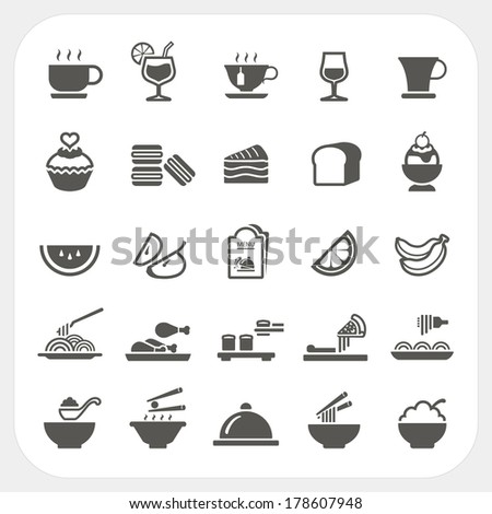 Food Beverage Icons Set Stock Vector (Royalty Free) 178607948