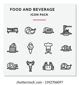 Food and Beverage icons set vector illustration