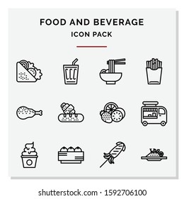 Food and Beverage icons set vector illustration