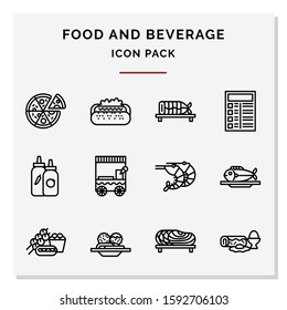 Food and Beverage icons set vector illustration