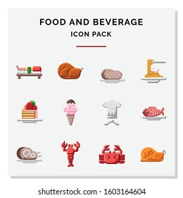 Food and Beverage icons set vector illustration