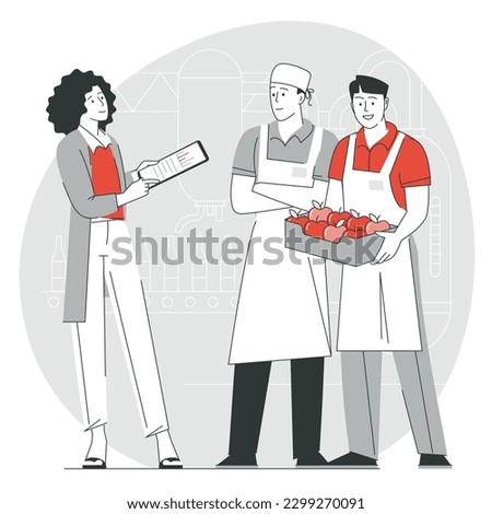 Food and beverage industry software solution vector concept. Enterprise resource planning, productivity and company enhancement.