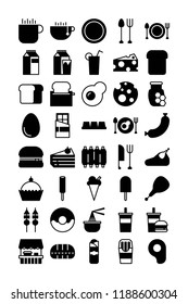 Food, Beverage, and Kitchen Set Icon Vector In Glyph Version For Any Purposes. Perfect For Website Mobile App Presentation and Any Other Projects. Editable Stroke. 32x32 Pixel Perfect