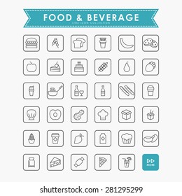 food and beverage outline icons