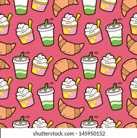 Food and beverage seamless background
