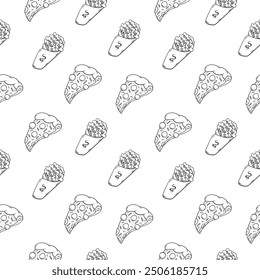 food and beverage seamless pattern in hand drawn style pattern background