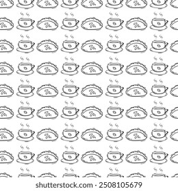 food and beverage seamless pattern in hand drawn style pattern background