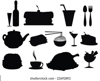 food and beverage silhouettes