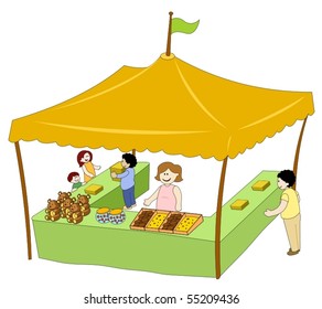 Food & Beverage Tent-vector