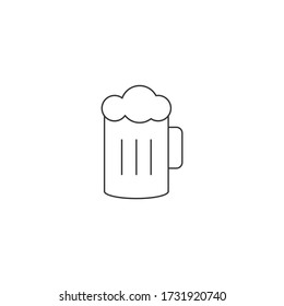 Food and beverage thin line icon. Mug of beer icon. Vector illustration.