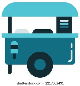 food or beverage trading equipment cart on the side of the road