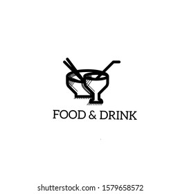 Food And Beverage vector logo with stripes style