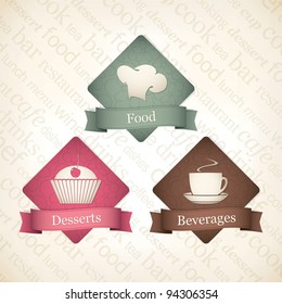 Food and beverages label set