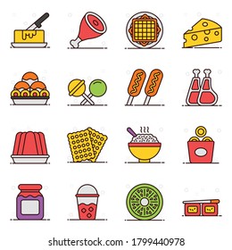 Food and Beverages in Modern Flat Style Pack 