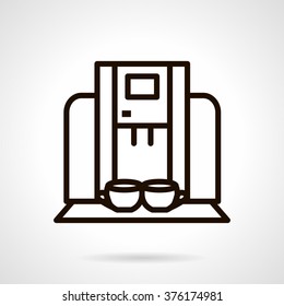 Food and beverages processing. Coffee making. Equipment for cafe and coffee shop. Vector icon simple black line style. Single design element for website, business.