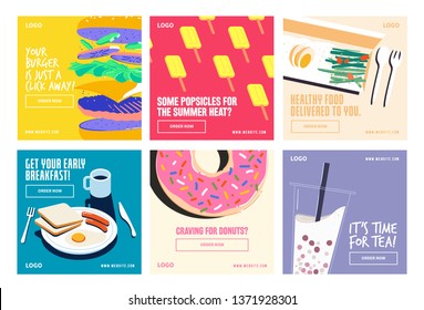 Food beverages social media post collection template