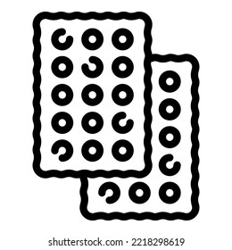 Vector de contorno del icono de la galleta de los alimentos. Basura. Pastel saludable
