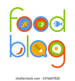 FOOD BLOG. Food logo, icon, and element for business. Design for social networks.