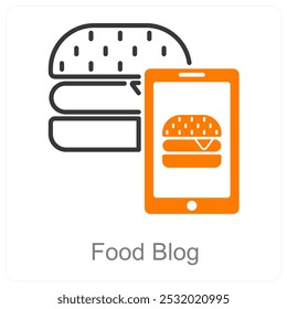 Food Blog and recipe icon concept