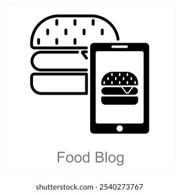 Food Blog and recipe icon concept