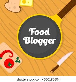 Food blog, Recipes website banner illustration