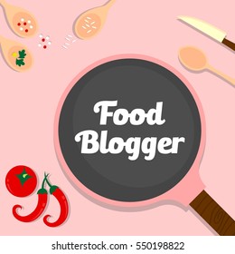 Food blog, Recipes website banner illustration