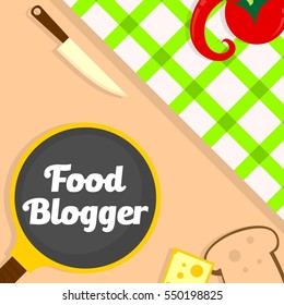 Food blog, Recipes website banner illustration