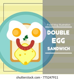 Food blog, Recipes website banner illustration