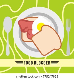 Food blog, Recipes website banner illustration