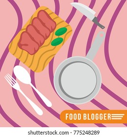 Food blog, Recipes website banner illustration