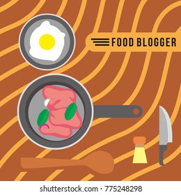 Food blog, Recipes website banner illustration