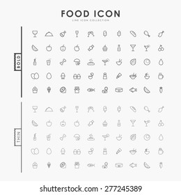 food bold and thin line icons