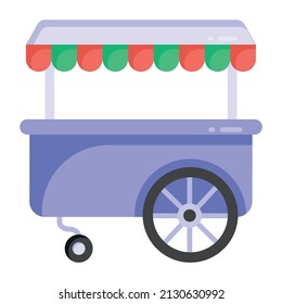 Food booth flat editable vector design 

